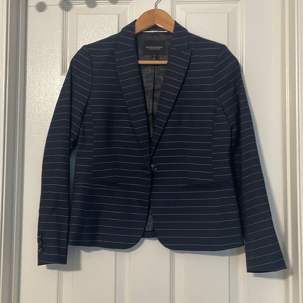 Banana Republic Classic Blazer, Navy/Stripped, 2P